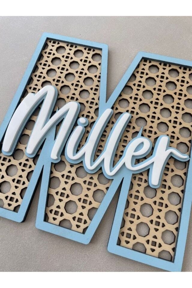 Özel Tasarım Hediyelik Harf Model Hazeran Ahşap Bebek Kapı Süsü