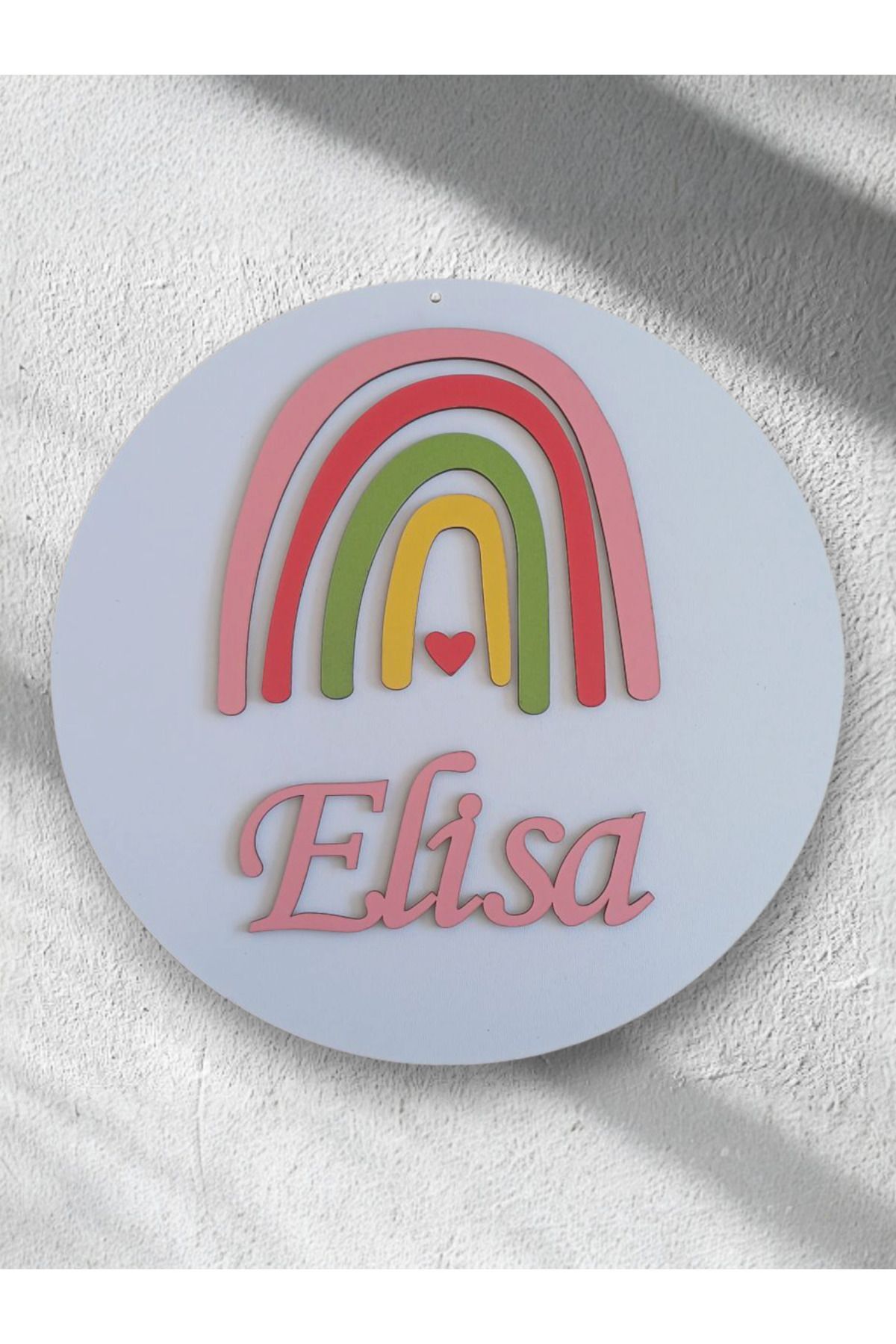 Gökkuşağı Desenli Isimli Pano Kişiye Özel Bebekler Için Isimlik