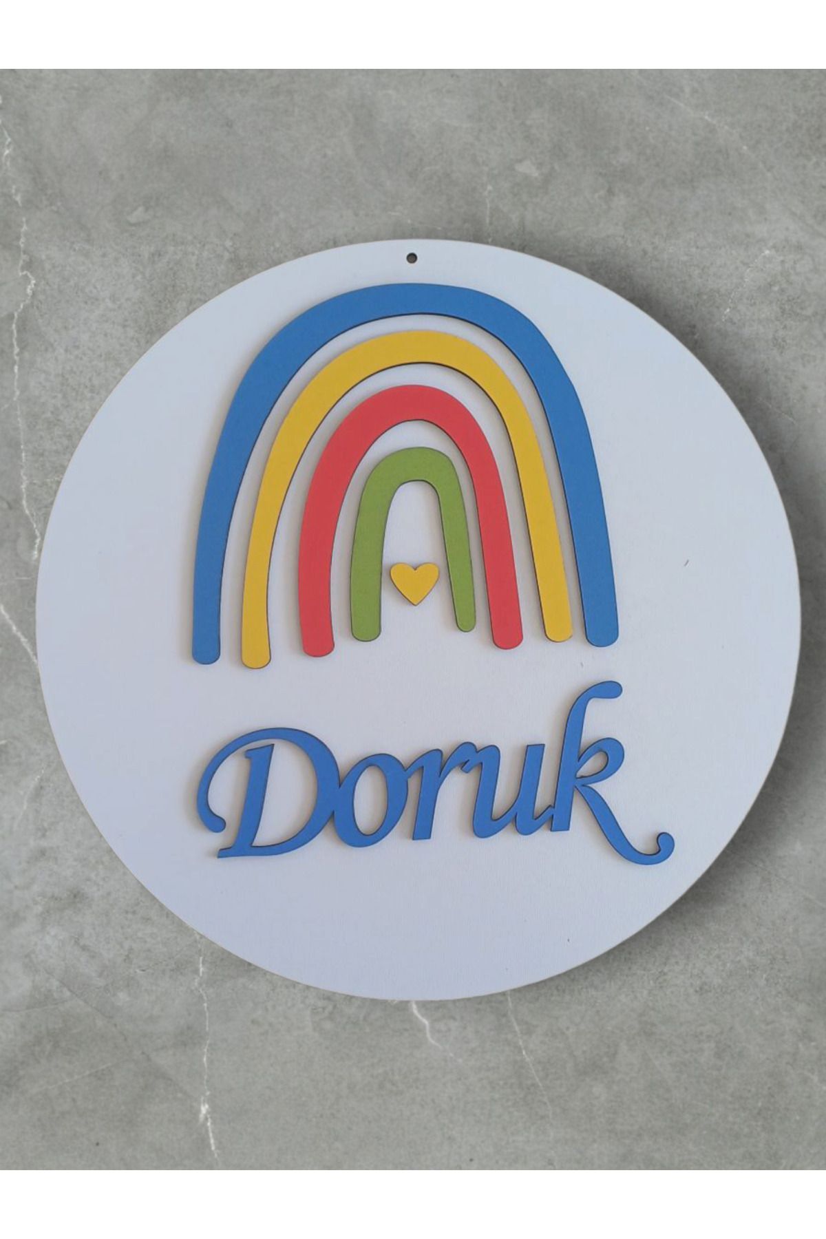 Gökkuşağı Desenli Isimli Pano Kişiye Özel Bebekler Için Isimlik