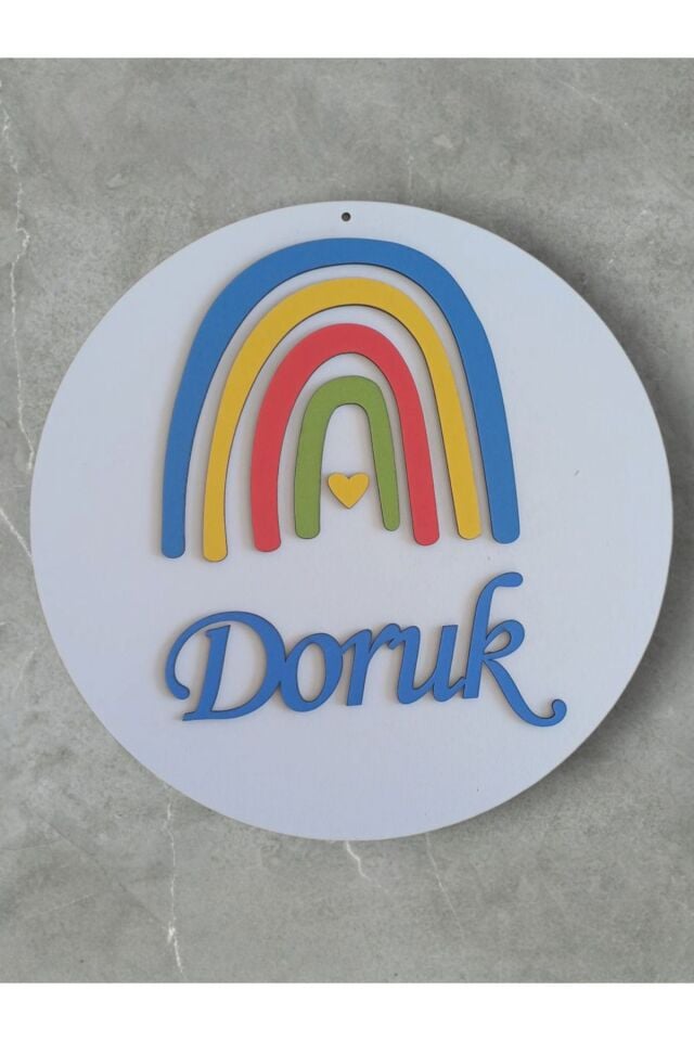 Gökkuşağı Desenli Isimli Pano Kişiye Özel Bebekler Için Isimlik