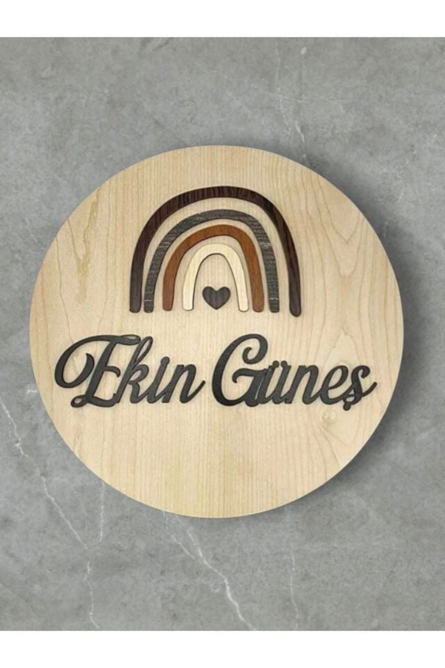 Gökkuşağı Desenli Isimli Pano Kişiye Özel Bebekler Için Isimlik