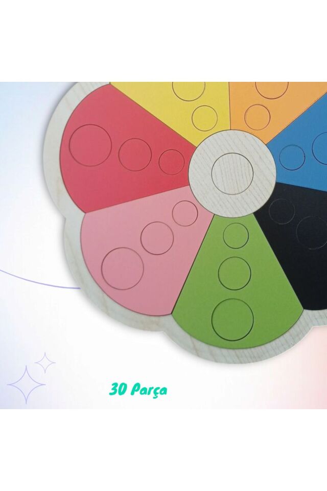 Çiçek Desenli Renkli Yapboz Oyuncak 30 Parça