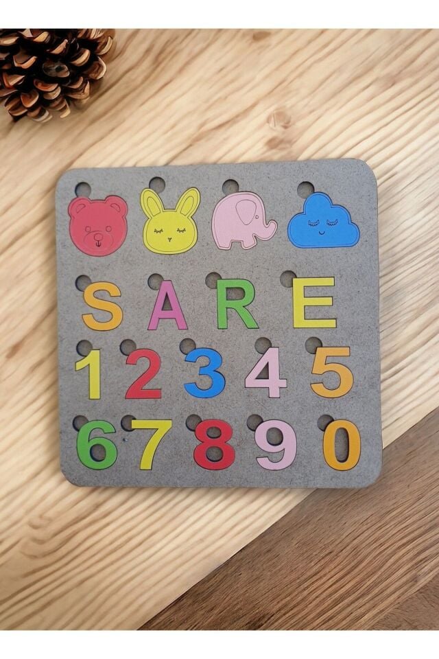 İsim Yazdırılabilir Eğitici Ahşap Sevimli Hayvan Figürlü  Bultak İsimli Oyuncak