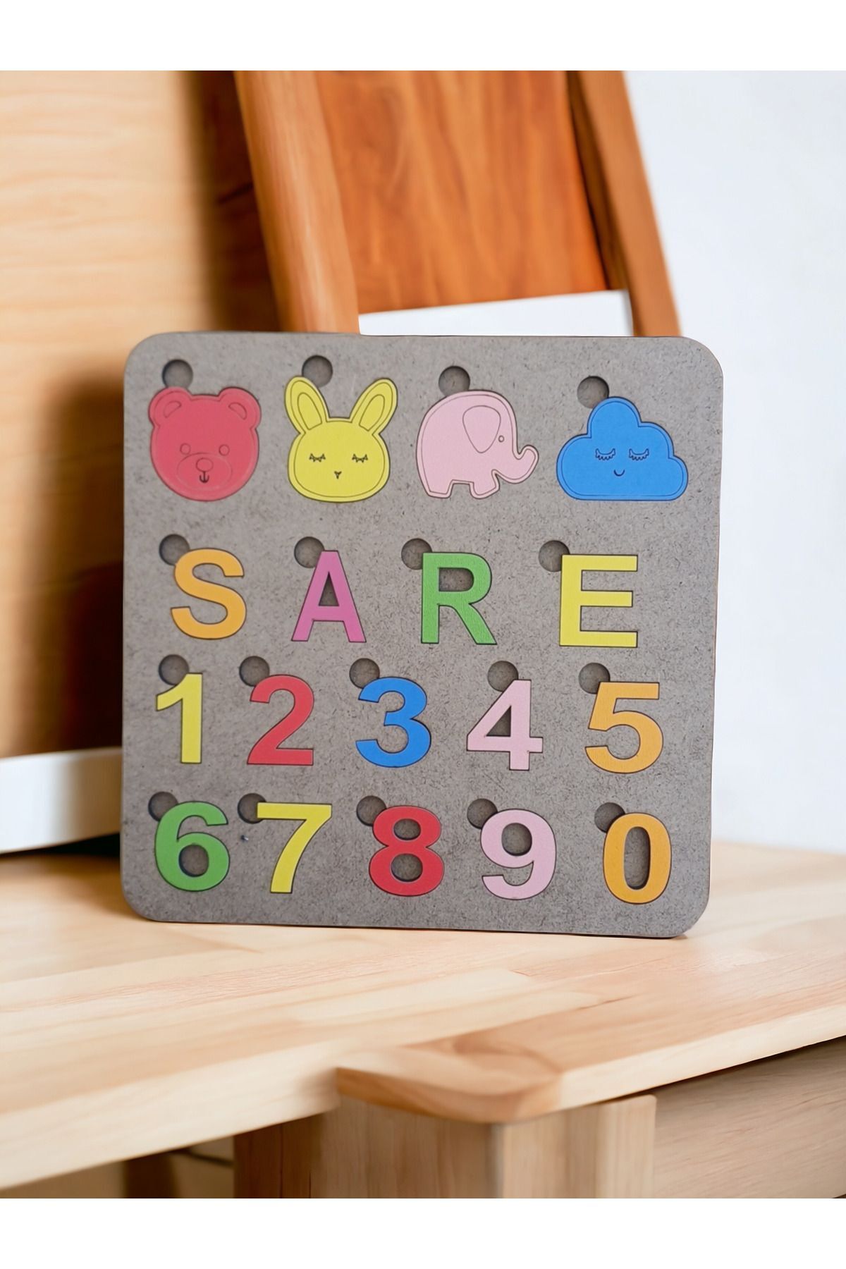 İsim Yazdırılabilir Eğitici Ahşap Sevimli Hayvan Figürlü  Bultak İsimli Oyuncak