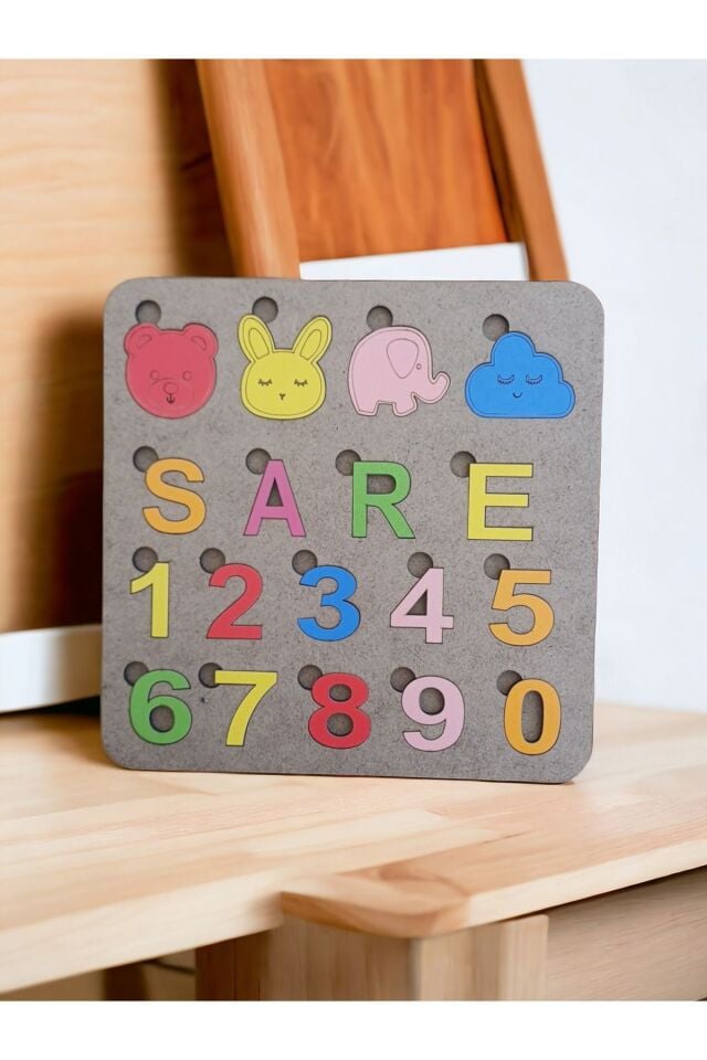 İsim Yazdırılabilir Eğitici Ahşap Sevimli Hayvan Figürlü  Bultak İsimli Oyuncak