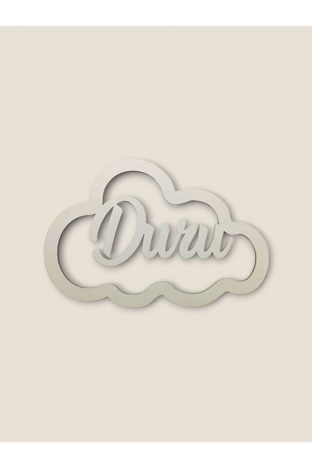 Kapı Süsü Isimli Bulut Kasnak,makrome Bulut,makrome Isimlik 30x20 Cm