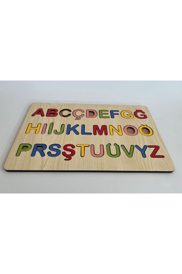 Ahşap Montessori Eğitici Türkçe Küçük Harf Seti Alfabe 3 Boyutlu Bultak Puzzle