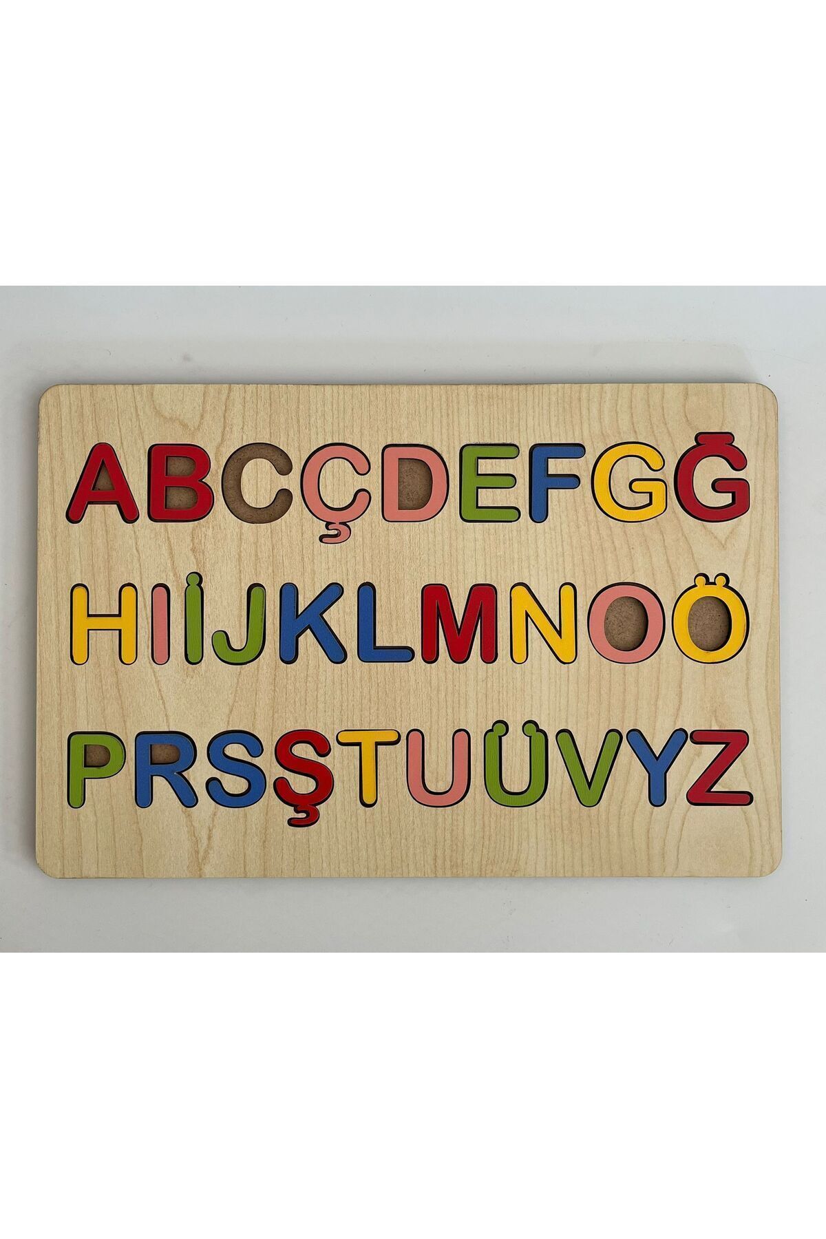 Ahşap Montessori Eğitici Türkçe Küçük Harf Seti Alfabe 3 Boyutlu Bultak Puzzle