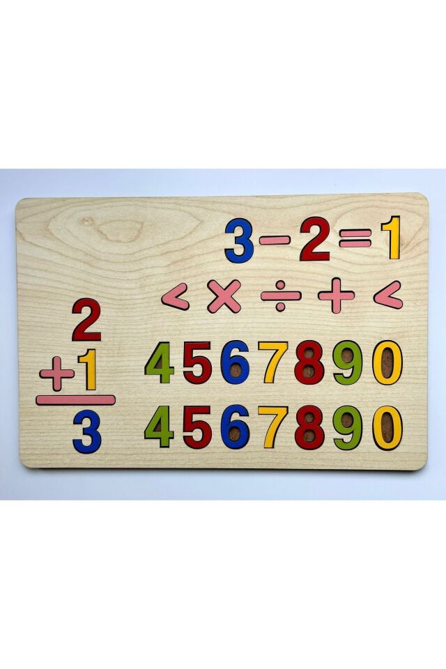 Ahşap Sayılar Bultak Dört Işlem Puzzle Eğitici Montessori Çocuk Gelişim Oyuncak