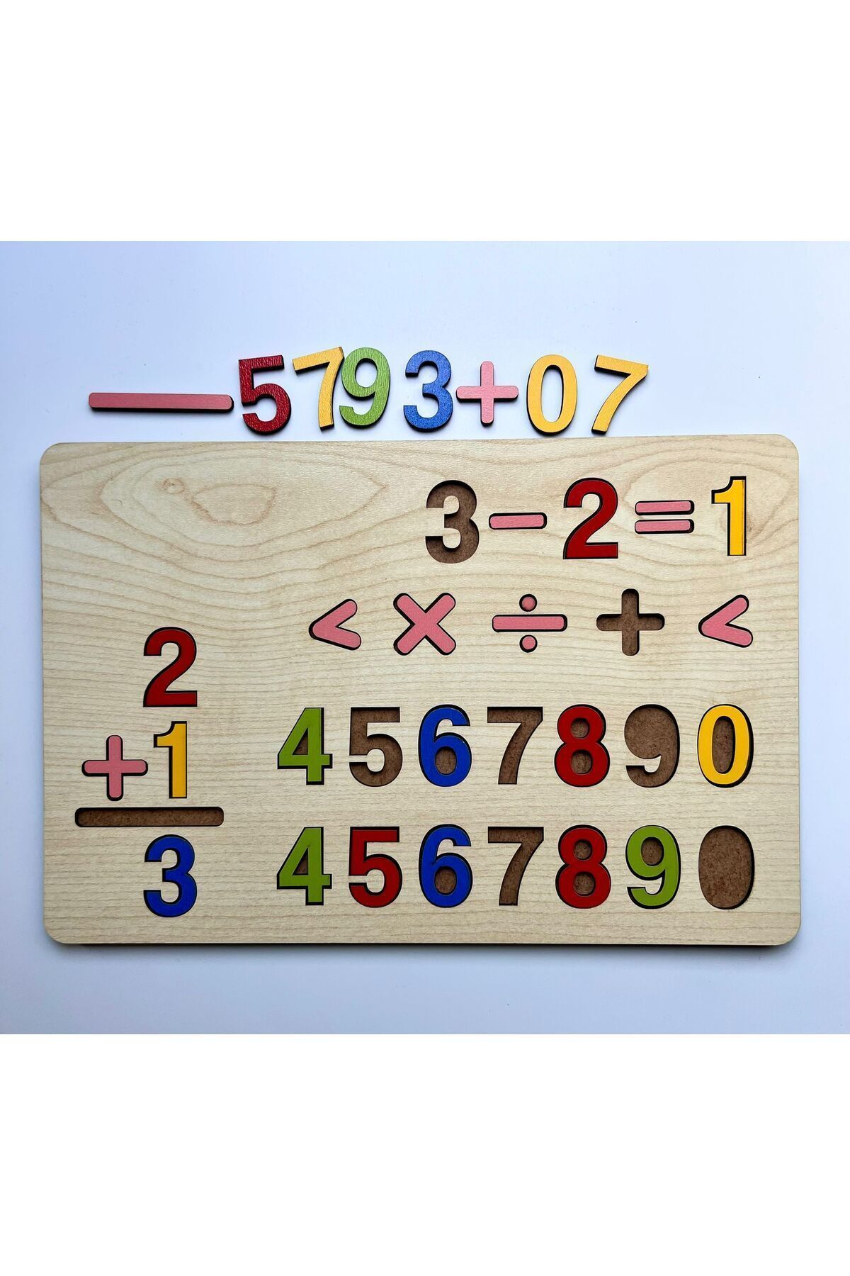 Ahşap Sayılar Bultak Dört Işlem Puzzle Eğitici Montessori Çocuk Gelişim Oyuncak