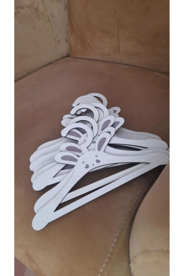 Ahşap Mdf Çocuk Askısı 12 Adet Sevimli Askılık Bebek Askılığı