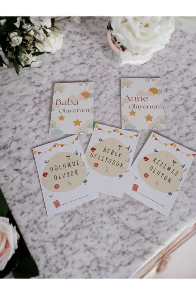 Anne Baba Bebek Müjde Anı Kartı - Hamile Anı Kartı