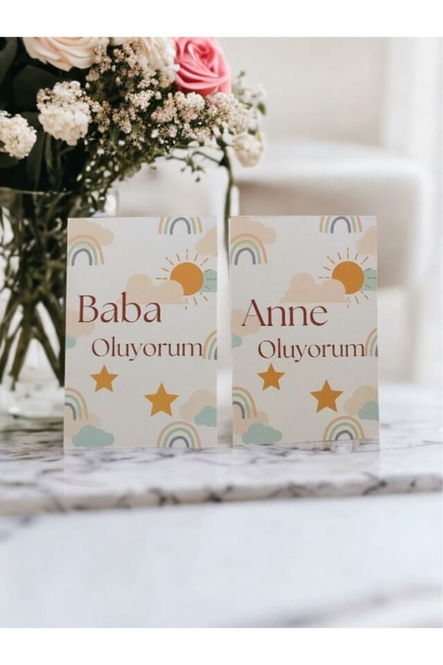 Anne Oluyorum Baba Oluyorum Müjde Anı Kartı - Hamile Anı Kartı