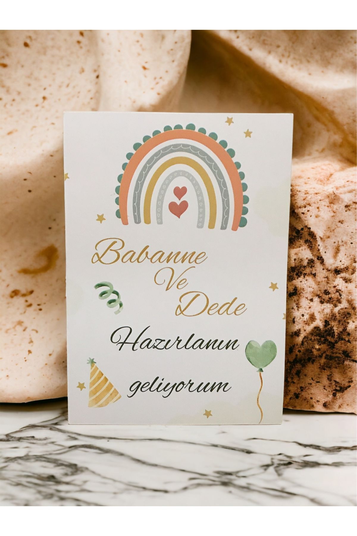 Babaanne Ve Dede Hazırlanın Geliyorum Müjde Anı Kartı - Hamile Anı Kartı