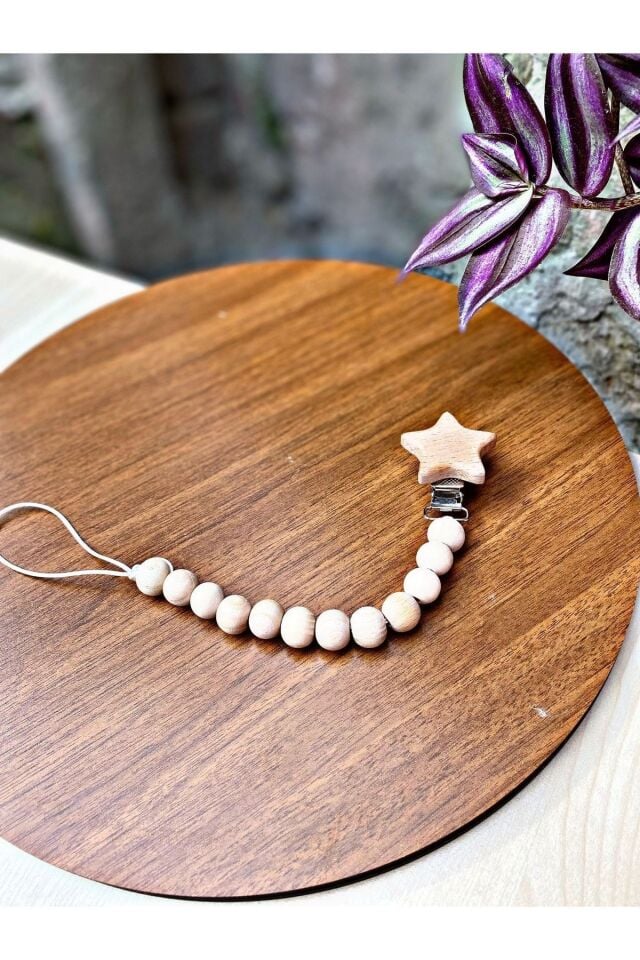 Emzik Askısı - Ahşap Emzik Klipsi - Doğal Emzik Zinciri