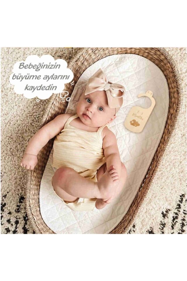 Bebek Çocuk Dolap Organizer Bebek Kıyafet Ayırıcı Askılık Ayraç 0- 24 Aylık Anı Kartları 7 Adet