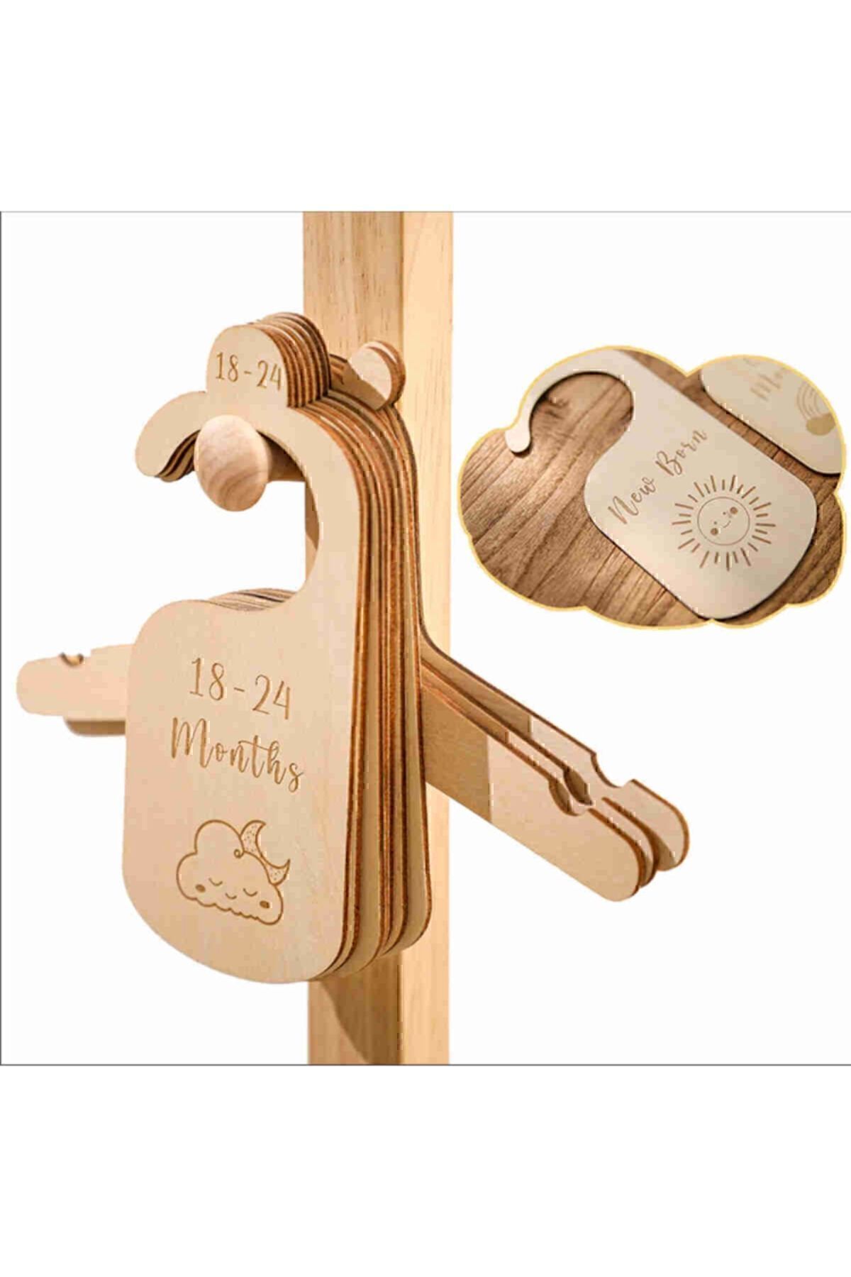 Bebek Çocuk Dolap Organizer Bebek Kıyafet Ayırıcı Askılık Ayraç 0- 24 Aylık Anı Kartları 7 Adet