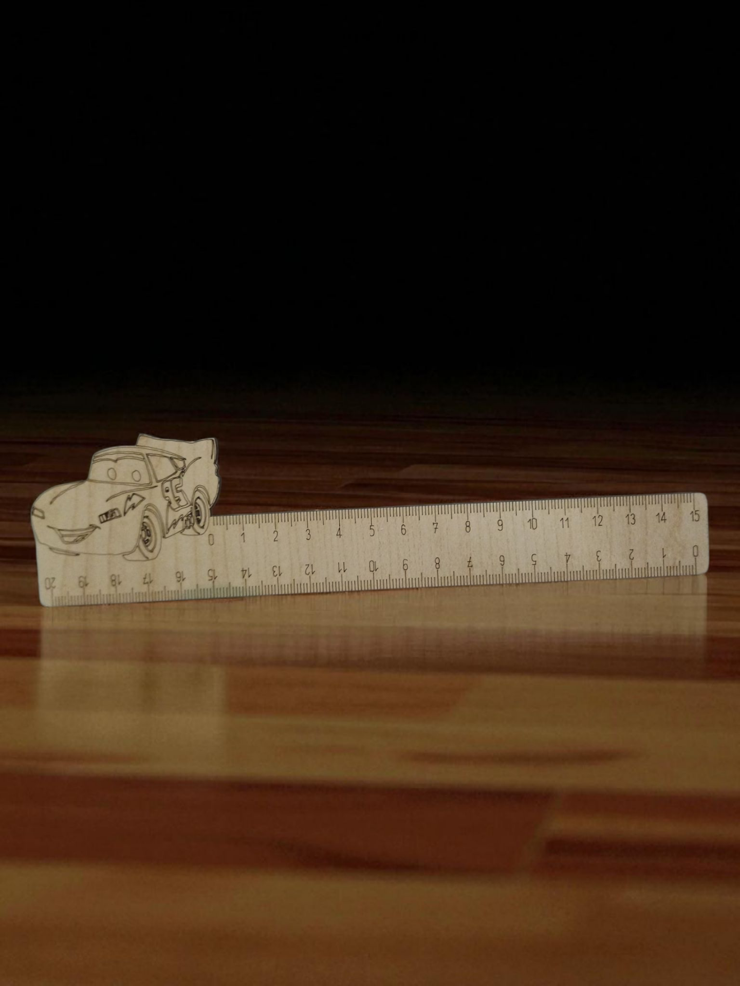 Çift Taraflı Cetvel- Arabalar motifli okul cetveli